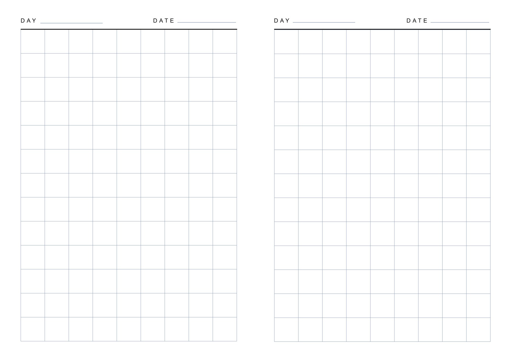 A5 notebook BIG grid stripes, 14x14mm grid