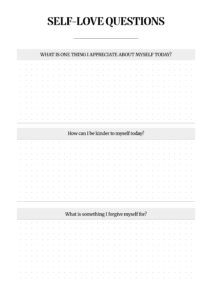 A4 Self-Love Questions Journal Printable – Guided Reflection Worksheet ...