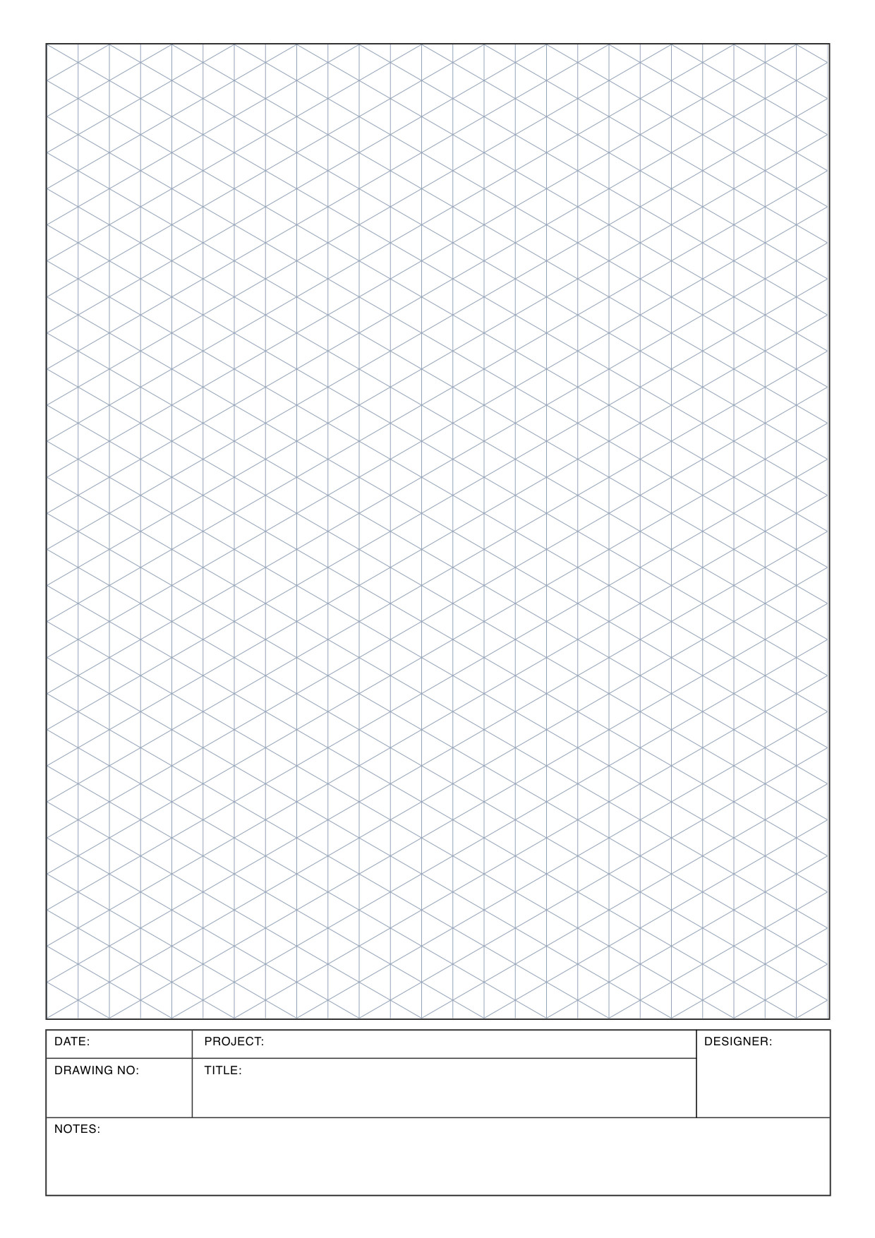 Isometric Drawing Journal Notebook A4 5mm Cell Size